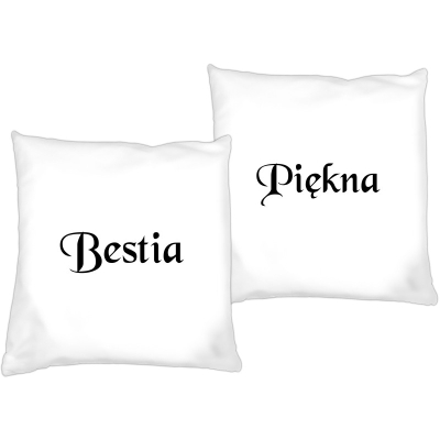 Poduszki dla par zakochanych komplet 2 sztuki Piękna i Bestia